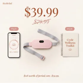 HerRelief bundle — belt plus free Cycle Tracker and Wellness Toolkit