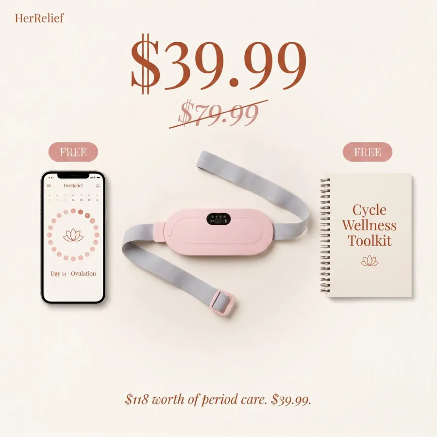 HerRelief heating belt + free Cycle Tracker app + free Cycle Wellness Toolkit — $39.99 (was $79.99)